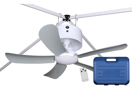 Canopy Breeze Canopy Fan Portable, Rechargeable Ceiling Fan for Canopies, Gazebos, Pergolas + more! 6-Hour Run Time, 31” Diameter Blades, Easy Install w/out Tools, Remote Control, Travel Case included