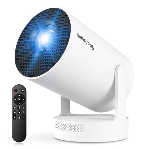Mini Projector 4K with WiFi Bluetooth 5.4 - Smart Portable Projector for Bedroom & Home Cinema, Netflix Certified, Auto Keystone, Android 11, Voice Control, Air Mouse Remote (HY300Plus)
