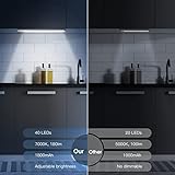 Under Cabinet Lights,40 LED Rechargeable Battery Operated Motion Sensor Light Indoor, 2 Pack Magnetic Dimmable Closet Lights, Wireless Under Counter Lights for Kitchen, Stairs