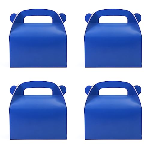 Oletx 30-Pack Dark Blue Party Favor Treat Boxes Pack, Goodie Boxes, Paper Gable Gift Boxes with Handles. Perfect for Prince Party and Baby Boy Shower Decoration Supplies