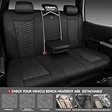 CAR PASS 3D Foam Mesh Leather Back Bench Car Seat Covers,Breathable Rear Seat Cover Universal Fit for Cars Sedans SUVs Vans Trucks 95% Automotive Backseat, Black