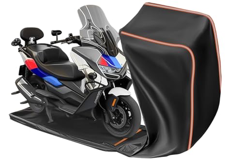 FJWDSC Full Enclosed Motorcycle Cover Waterproof Outdoor/Indoor Storage Waterproof Motorcycle Cover Heavy Duty with Reflective Strips Fits Motorcycles Length up to 86.5" Windproof Sunproof Dustproof