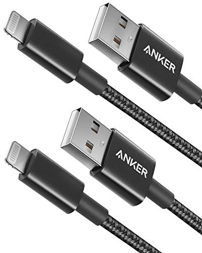 Anker USB A to Lightning Cable(3.3FT, 2Pack), MFi Certified Nylon USB to Lightning Cord for iPhone 14/13/12/11 Pro/11/XS MAX/XR/8/7/6s Plus Cable(Black)
