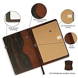 CestAntiQ, A5 Leather journal cover, Refillable Journal Cover for Large and Medium A5, Leather Handmade Notebook Cover, 9 x 6 Inches Leather Bound Journal :: Brown