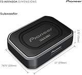 Pioneer TS-WX140DA 8” x 5-1/4” Compact Active Subwoofer with Built in Amplifier, 170 Watts Max Power, EV Optimized Sub, 3 Listening Modes - Deep, Dynamic and Natural for Enhanced Car Audio