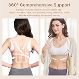 Fit Geno Posture Corrector for Women Invisilite: Invisible Lightweight Back Brace for Neck Shoulder & Upper Back Pain Relief - Improve Posture Correct Hunchback Slouching Under Clothes (Medium)