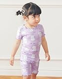 VAENAIT BABY Infant Kids Toddler Junior Sleepwear Pajamas Pjs 2pcs Set Short Shirring Purple Rabbit L