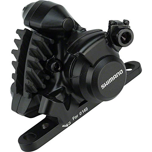 Shimano BR-RS305 Front Flat-Mount Disc Brake Caliper with Resin Pads with Fins and Adaptor for 140/160mm Rotor