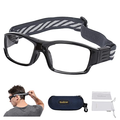 SooGree Sport Glasses Goggles Basketball Soccer Football Sports Protective Eyewear Goggles Anti Collision Safety Glasses-Replaceable Prescription Lens