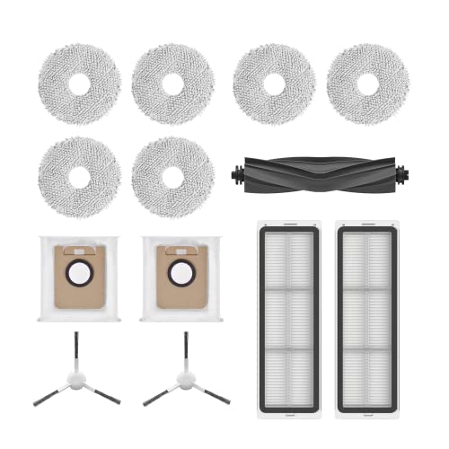 dreame Replacement Accessories Parts Compatible with L10s Ultra, Auxiliary Cleaning Kit, Accessories Kit Includes 1 Main Brush, 2 Side Brushes, 2 Filters, 2 Dust Bags, 6 Mop Cloths