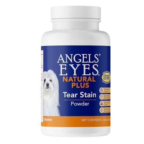 ANGELS' EYES NATURAL PLUS Tear Stain Prevention Chicken Powder for Dogs | All Breeds | No Wheat No Corn | Daily Support for Eye Health | Proprietary Formula | Limited Ingredients | Net Content 75g