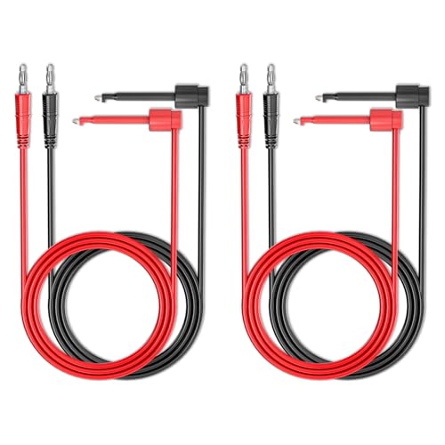 Goupchn 4PCS 4mm Banana Plug to Test Hook Clips Test Leads Copper Soft Cable Wires for Multimeter Electrical Testing 500V 5A