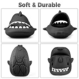 EDOSIR Kids Shark Slides丨Pillow Shower Sandals Quick Dry Slippers丨Boys Comfy Cloud Slides丨Summer Non-Slip Thick Sole Beach Pool shoes Dark Grey 2-2.5 Little Kid