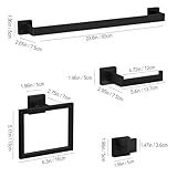 10-Pieces Matte Black Bathroom Accessories Set, 23.6 Inch Bath Towel Bar Set, SUS 304 Stainless Steel Bathroom Hardware Set, Towel Racks for Bathroom Wall Mounted.