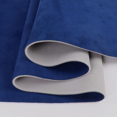 SBWLKJ Suede Fabric with 1/9"(3mm) Foam Backing 60" Wide by 120" Suede Material Car Headliner Upholstery Fabric Automotive RV Boat Home Ceiling Interior Replacement Repair DIY, Navy