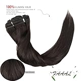 20" Clip in Human Hair Extensions Full Head 180g 7 Pieces 16 Clips 2# Dark Brown Double Weft Brazilian Real Remy Hair Extensions Thick Straight Silky (20" 180g, Dark Brown)