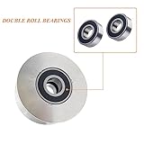 3in U Groove Wheel 304 Stainless Steel Rolling Gate Wheels Slide Gate Wheel Heavy Duty Pulley U Track Roller with Double Bearings Rigid Caster Sliding Door Rollers Replacement