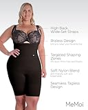 SlimMe Body Shaper Bodysuit, Braless Smoothing Womens Shapewear Bodysuit, Open Bust Shapewear, Comfortable and Supportive - Sizes Small to Q2, Black, Q1