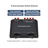 A ADWITS 2-Channel Speaker Switcher Selector Box with Terminal Claps 150W RMS per channel, Black