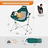 KingCamp Aluminum Alloy Durable Hammock Swing Chair,Foldable Portable Rocking Camping Chair with Headrest Adjustable Back,Outdoor Camp Chairs for Travel Sport Games Concert Garden