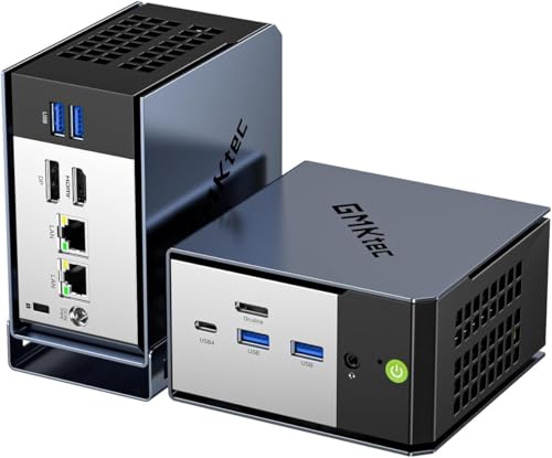 GMKtec EVO-X1 AI Mini PC AMD Ryzen AI 9 HX-370 Series (up to 5.1GHz) Mini Gaming Computers, 32GB LPDDR5X 2TB PCIe 4.0 SSD, Triple Screen 8K Display, WiFi 6 & USB4/Oculink Interface
