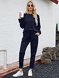 Sweatsuits for Women Set 2 Piece Lounge Wear Outfits Loose Fitting Navy Blue S