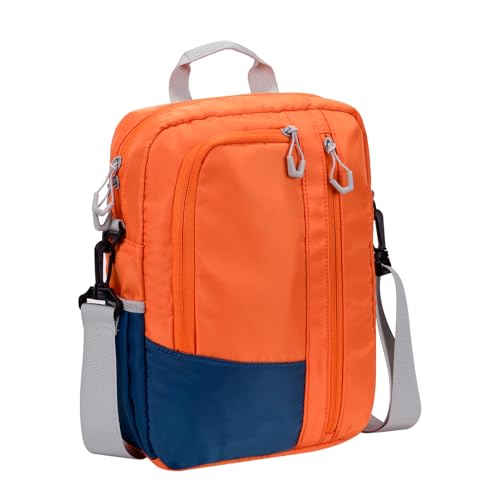 7-8 Inch Tablet Sleeve Bag with Shoulder Strap, Carrying Travel Case for iPad Mini 7/6, Samsung Tab A7 Lite/A 8.0, Fire HD 8, Phone, Wallet (Orange)