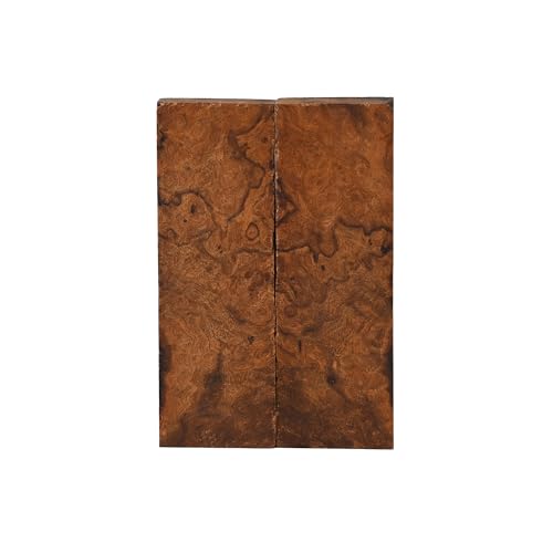 IECAP LLC Bookmatched Ironwood (Burl Ball Pattern) Knife Handle Scales – Knife Handle Materials – 1 Pair Natural Wood Knife Scales for DIY Crafts – Size 5 1/8 x 1 3/4 x 1/2 inches