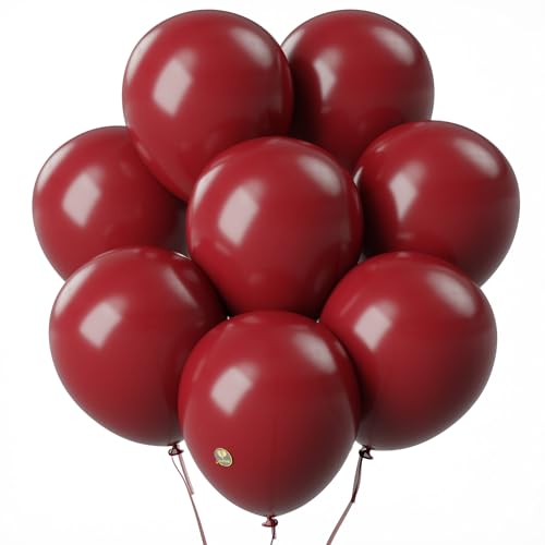 AFTERLOON® Biodegradable Balloons 24 pcs Ruby Red 12 Inch, Matte Color Thickened Extra Strong Latex Helium Float, Multicolor Colorful Bulk Color ballon baloon Globos Para Decoration De Fiestas Kids