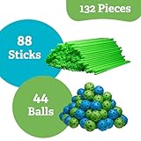 FUNbelievable! 132 Piece Glow in The Dark Fort Building Kit - Indoor Play Engineering Set with Connecting Sticks & Balls - Creative STEM Building Toys for Kids Play Spaces, Tents & Hideouts