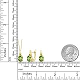 Gem Stone King 18K Yellow Gold Plated Silver Green Peridot Pendant and Earrings Jewelry Set For Women (6.37 Cttw, Gemstone Birthstone, Oval 9X7MM, with 18 Inch Chain)