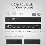 Plugable USB C Docking Station Dual Monitor 2 HDMI Ports, Power Delivery Dock, Dual 4K Monitor for Windows, ChromeOS, 1x USB-C, 3X USB, Ethernet, and Audio - Driverless (UD-MSTH2)