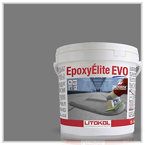 The Tile Doctor EpoxyElite EVO - Litokol Epoxy Grout for Tile Epoxy, Pools, Spas, Kitchens, Bathrooms - loor or Wall Tile, Interior or Exterior Use- Silver 3 5 kg - 11 lb Tile Grout