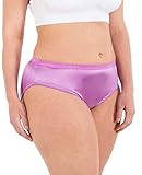 Barbra Lingerie Barbra Womens Silky Sexy Satin Bikini Panties S - Plus Size Women Underwear Multi-Pack (5XL), 4 Pack- Grape, 5X-Large Plus