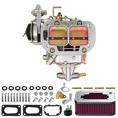 2 Barrel Carburetor with air Filter Cleaner assembly kit for weber 32/36 Carb DGV DGEV DGAV 32 36 for Toyota Nissan Datsun Pickup Celica 20R 22R Mazda B2000 B2200 720 510 CJ5 CJ7 CJ8 Electric Choke