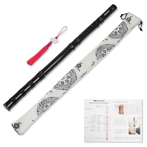 Professional Chinese Vertical Flute (Xiao) - G Key, Black Bamboo with U Mouthpiece - Handmade Traditional Flute for Beginners & Performers - Rich Sound & Durable traditional Chinese Musical Instrument