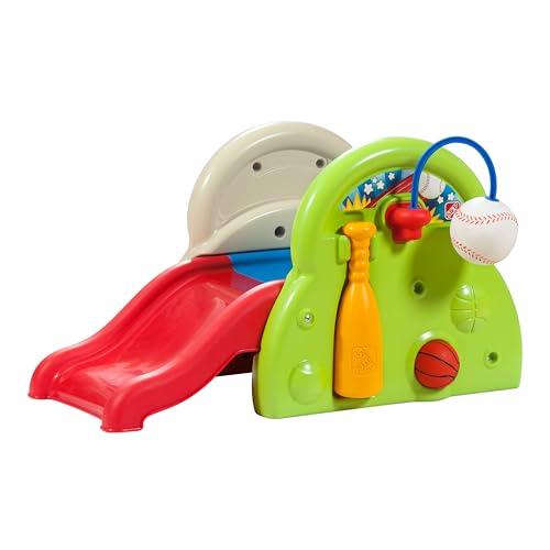Step2 Sport-Tastic Activity Center, Kids Playhouse, Indoor/Outdoor Playset & Slide, Play Gym Includes Bat & Balls, Made of Durable Plastic, For Toddlers 1+ Years Old