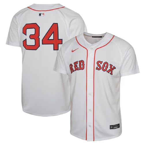 Nike David Ortiz #34 Boston Red Sox Player Jersey - Youth Boys (8-20) (US, Numeric, 14, 16, Regular, Home White)