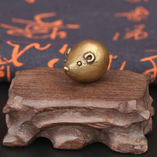 MANGOUSONG Brass Home Decor,4x2cm Copper Cute Fat Mouse Miniature Figurines Funny Table Ornaments Desk Decorations Bronze Crafts Brass Rat Statue, Vintage