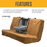 Carhartt Universal Nylon Duck Canvas Automotive Bench Seat Covers, Durable Fitted Full-Size Bench Seat Protection with Rain Defender, Gravel