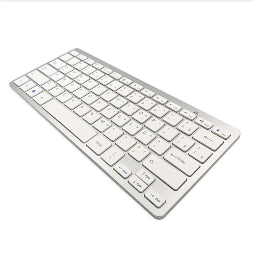 JPYXKM Wireless Portuguese Keyboard, Minority Language Ultra Thin Lightweight Silent Bluetooth Keyboards for Laptop/Computer/Surface/Desktop/Smart TV (Portuguese)