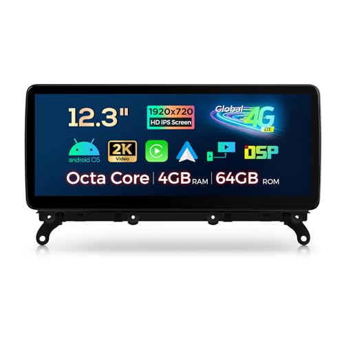 XTRONS 12.3 Inch Android 14 Car Stereo for BMW X3 F25 X4 F26 (2016-2018) NBT EVO System, IPS Touch Screen 4+64GB Global 4G Car Radio GPS Navigation Support Wireless Car Play Android Auto