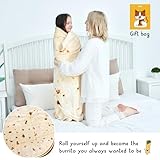 CASOFU Burritos Tortilla Throw Blanket, Double Sided Giant Flour Novelty Blankets for Your Family, 285 GSM Soft and Comfortable Flannel Taco Blanket.(Beige, 71 inches)