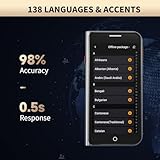 Language Translator Device, VORMOR ChatGpt AI Translator, Two Way Real-Time Voice Spainish English Translation, Support 138 Languages, Offline&Recording&Photo Translation for Travel Business Learning1