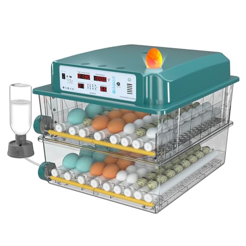 Chalixion Incubators for Hatching 120 Eggs, Egg Incubator with Automatic Egg Turning and Humidity Monitor, Temperature Control, 5 Automatic Incubation Modes and Incubation Days Record