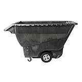 Rubbermaid Commercial Products Tilt Dump Truck/Trash Cart/Garbage Collection, 1250 lbs 1 Cubic Yard Heavy Load Capacity with Wheels, Trash Recycling Cart, Black, Office/Warehouse