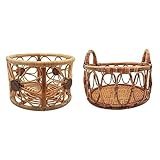 Handmade Vintage Rattan Basket for Newborn Photography Props Unique & Natural Baby Chair for Boy & Girl Photoshoots