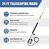 JANZ 24 FT Pressure Washer Telescoping Wand with Power Washer Extension Wands, Brush Head, Gutter Cleaner, 7 Spray Nozzle Tips, 2 Hose Adapters and Support Belt TW-004