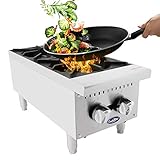 Atosa CookRite ACHP-2 12" Heavy Duty Vertical Countertop Gas Hot Plate Stock Pot Range for Hotel Food Truck | 12"W x 27 3/5"D x 13.5"H, Stainless Steel, (2) Burner 64,000 BTU, Liquid Propane (LP)