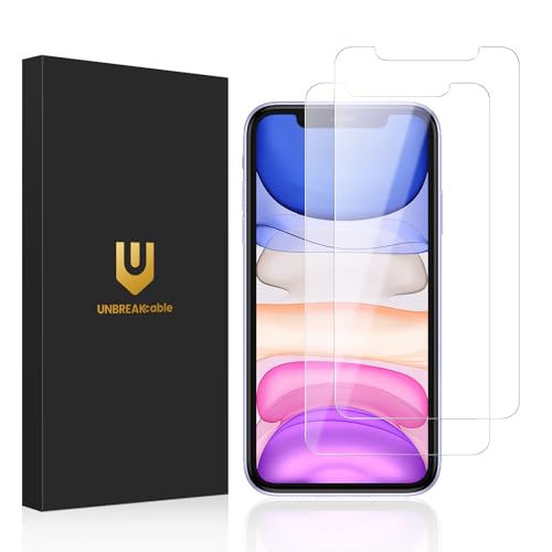 UNBREAKcable Shatterproof Tempered Glass Screen Protector for iPhone 11/iPhone XR [2-Pack] [Easy Installation Frame] [9H Hardness] [99.99% HD Clear][Bubble Free] for Apple 6.1''
